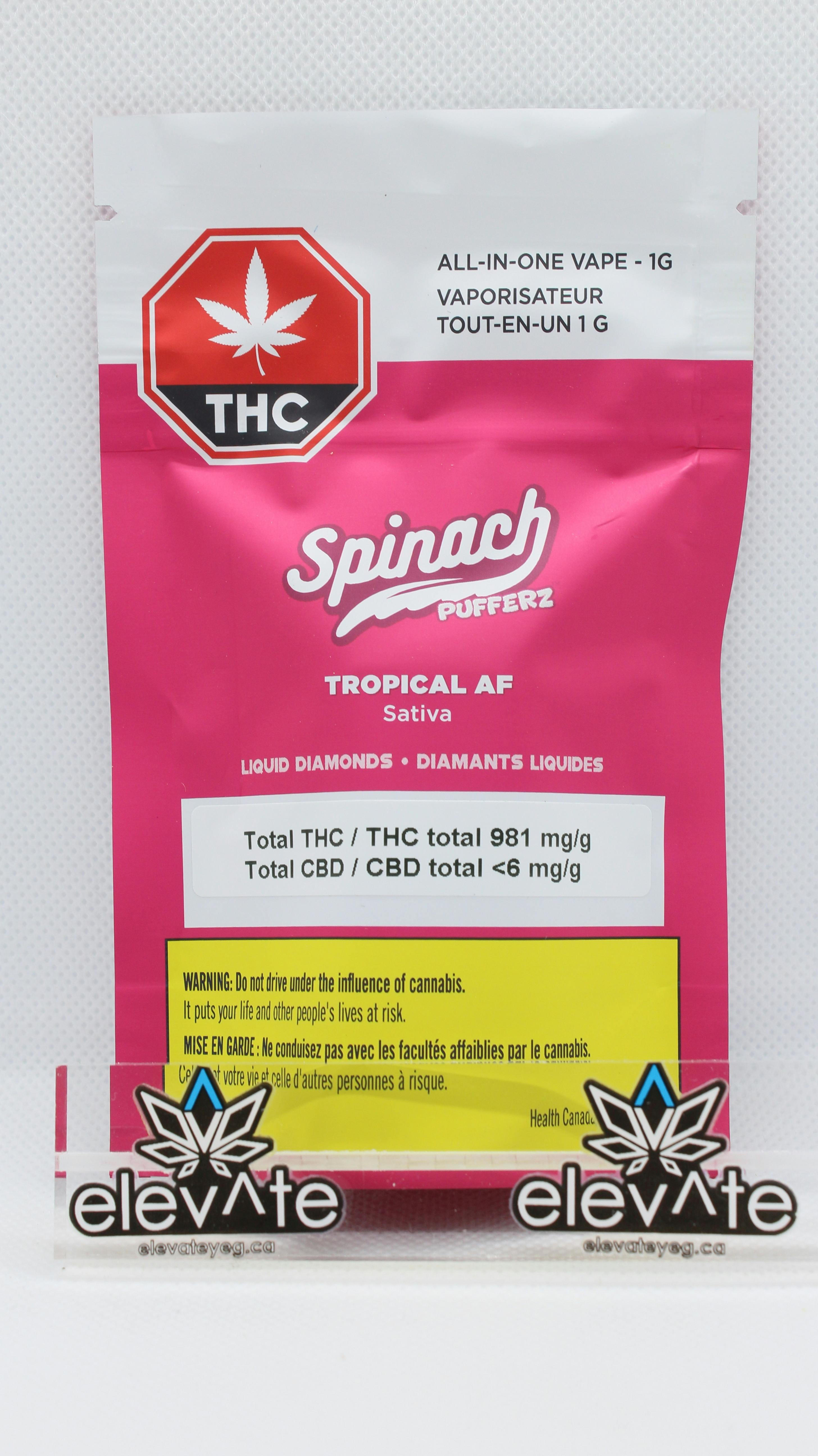 Spinach Tropical AF Liquid Diamonds AIO Disposable Vape 1g