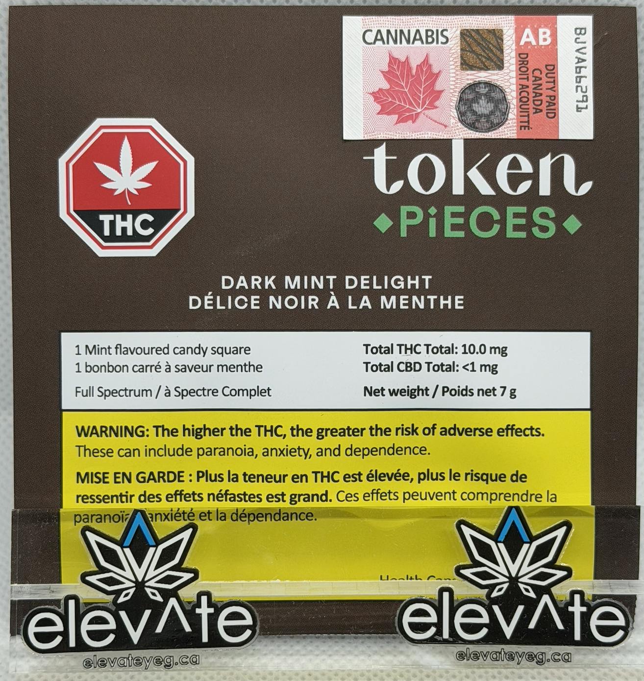 Token Pieces Dark Mint Delight Chocolate