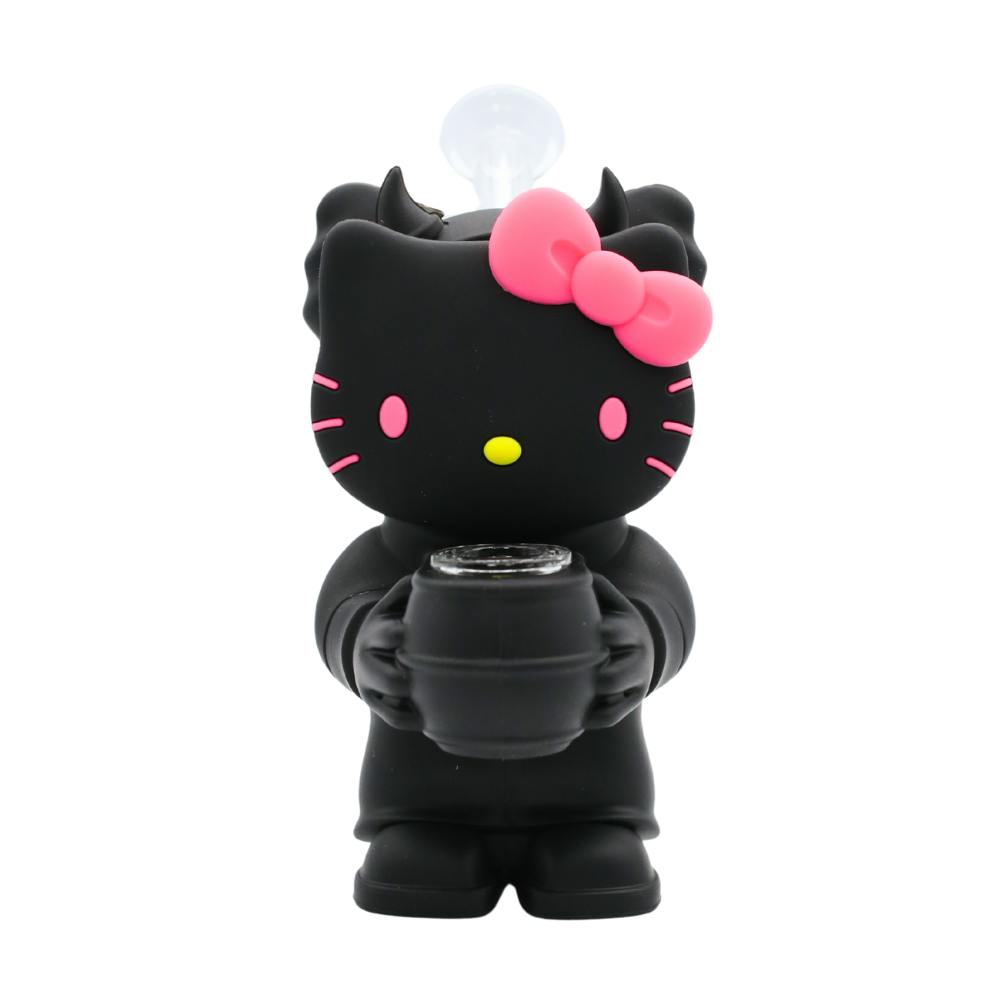 Silicone Bong - Devil Kitty - 5.5" - Black