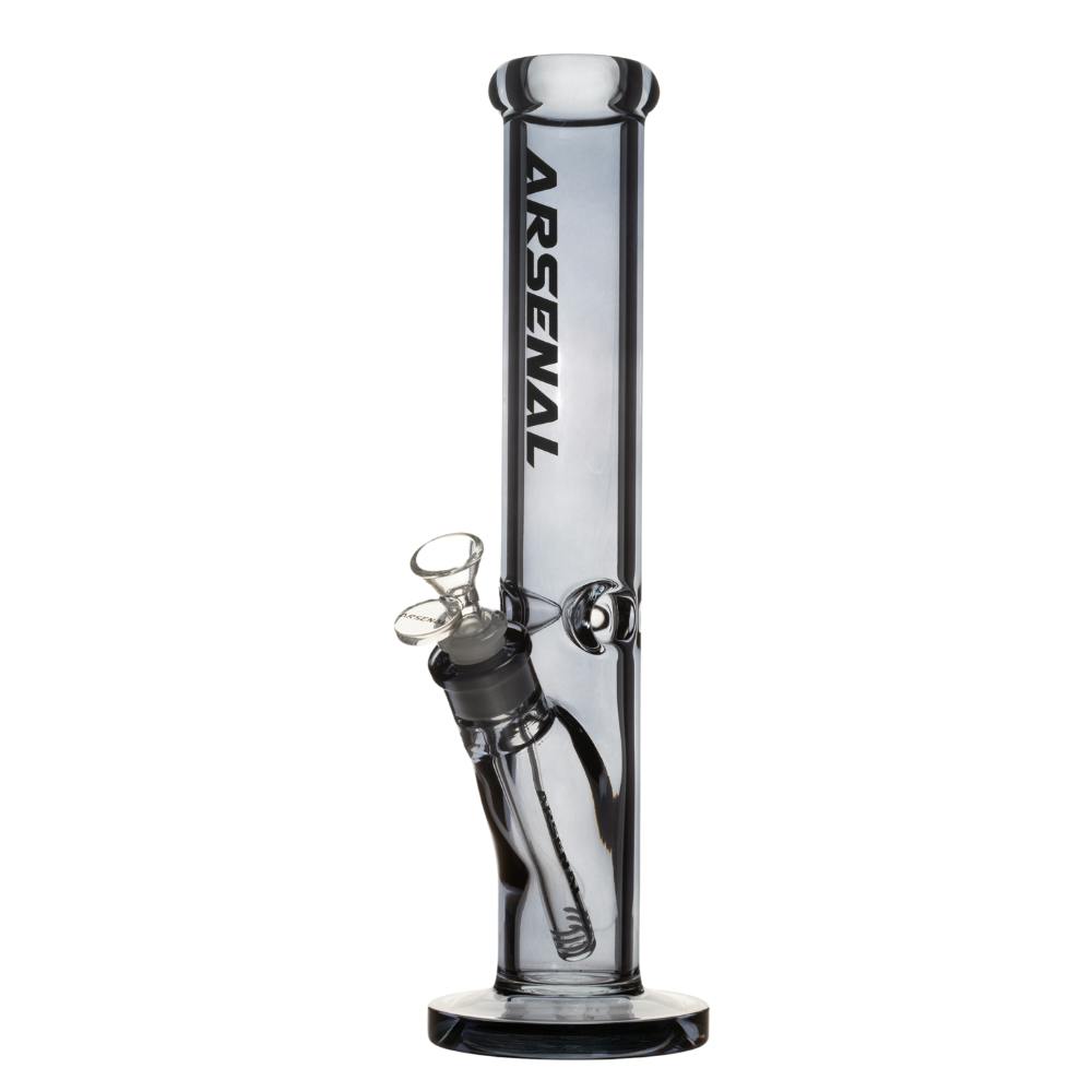 Straight Stem Glass Bong - 5mm / 14" - Black