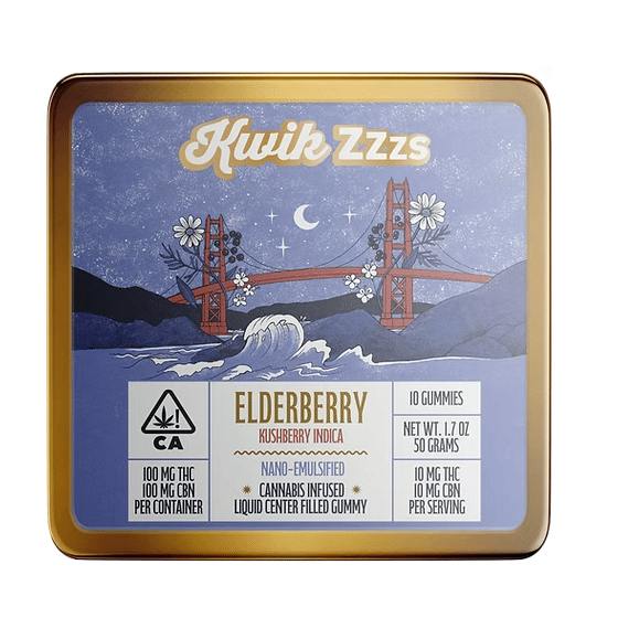 KWIK EASE - Liquid Center Elderberry THC:CBN Gummies
