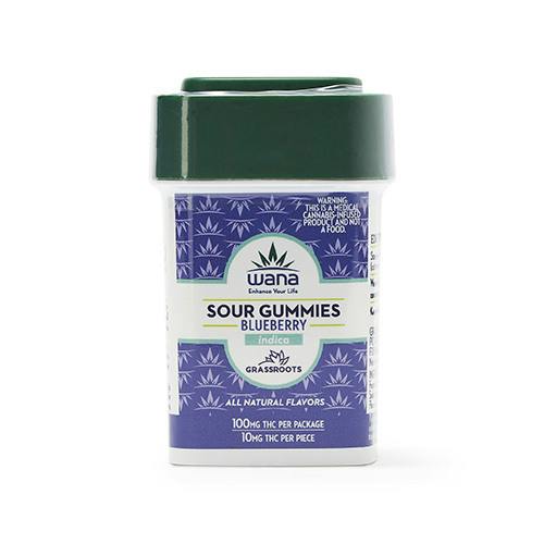 Wana Sour Gummies: Blueberry Indica
