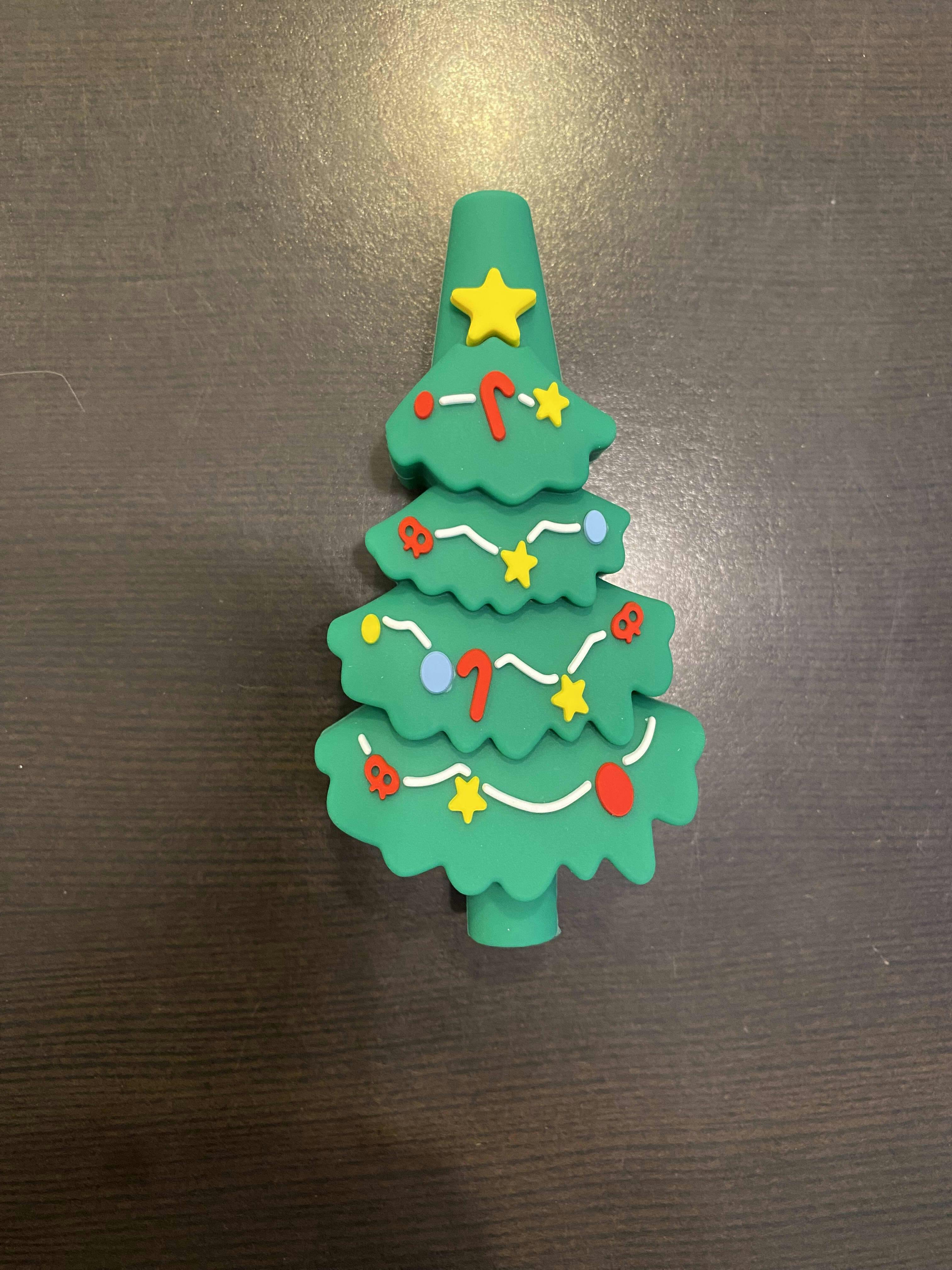 Christmas Silicone Pipe with Glass Bowl