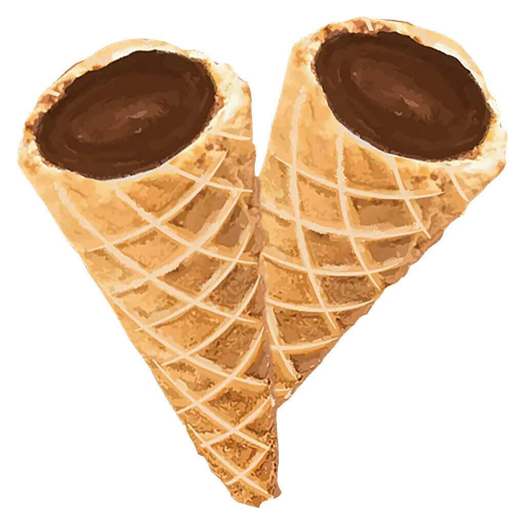 Caramel Chocolate Live Rosin Waffle Cones 2 Pack Baked Goods
