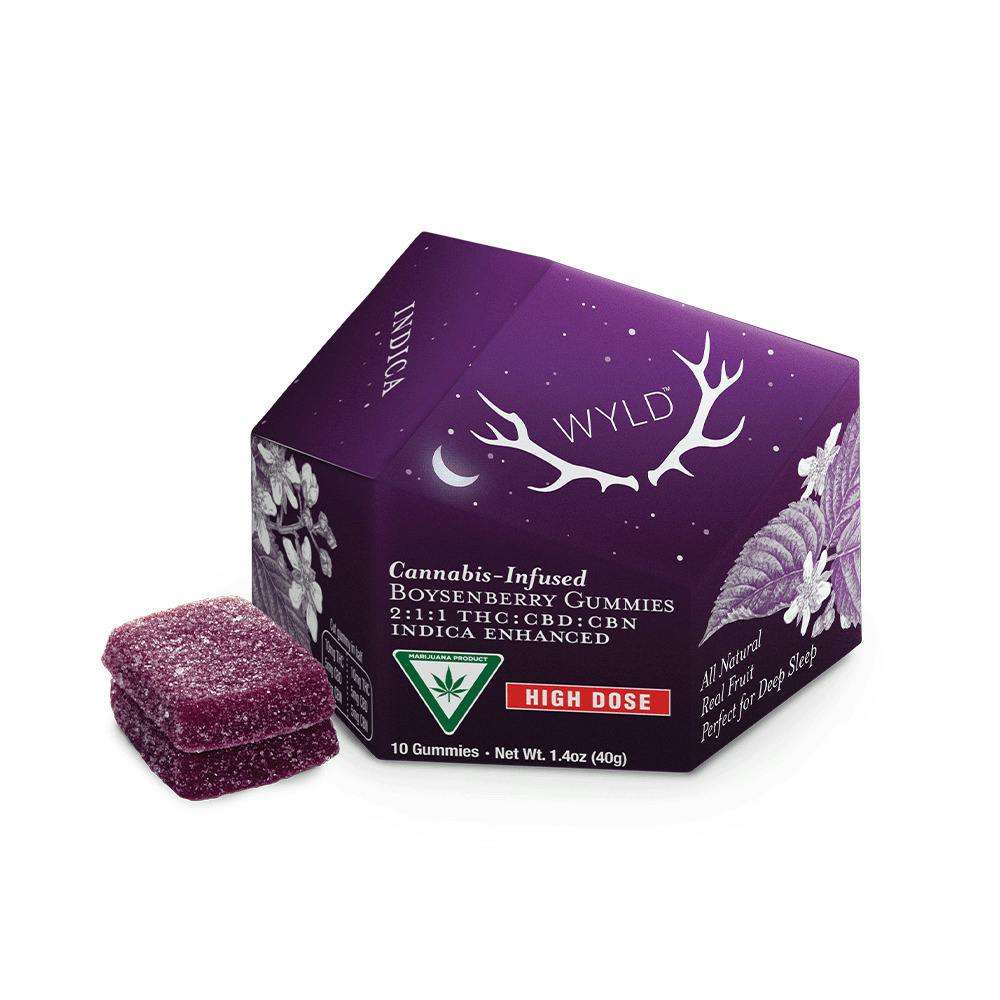 Wyld - Boysenberry 2:1:1 THC:CDB:CBN - 200mg Gummies (10x20mg)
