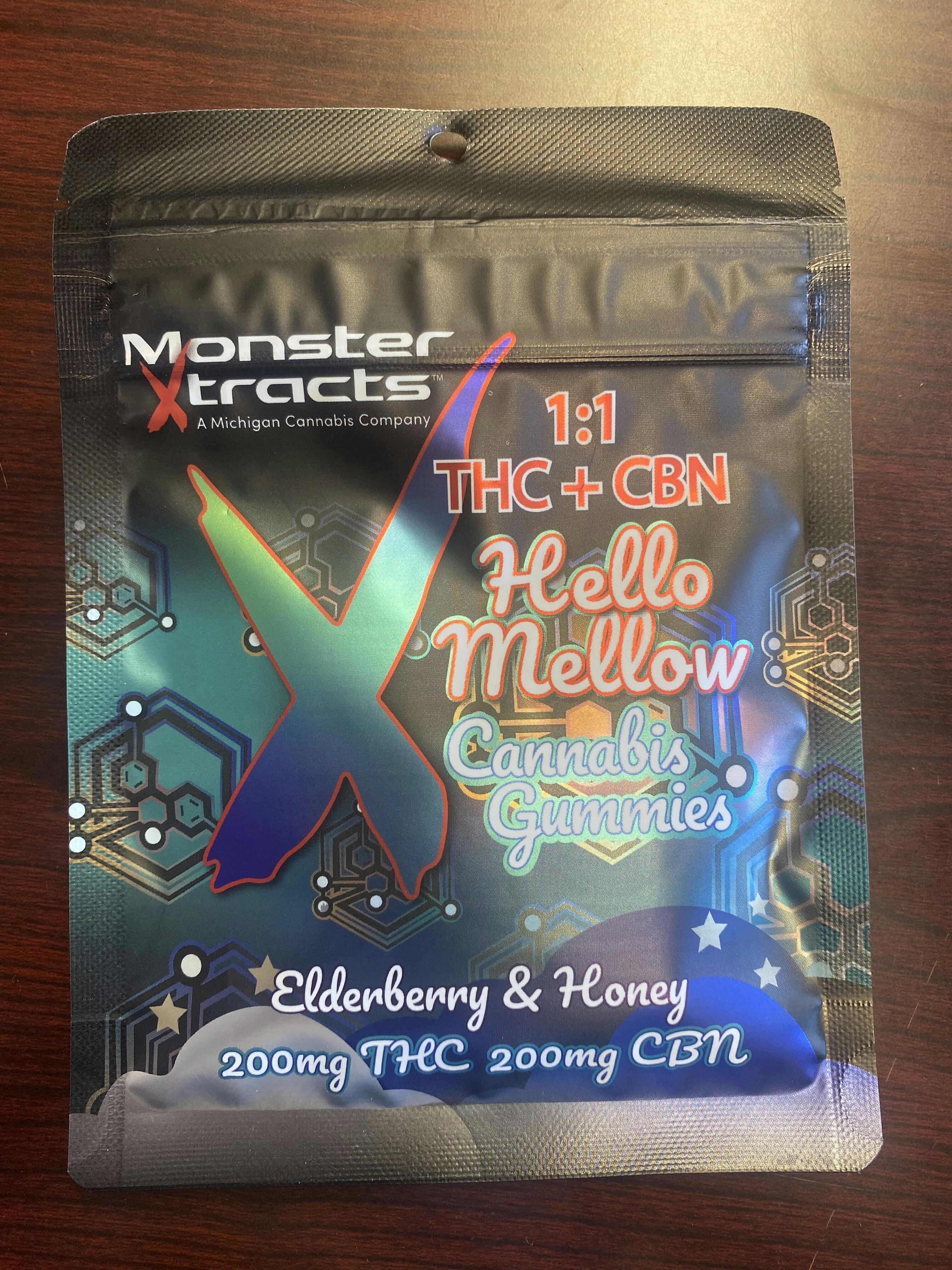Monster Xtracts - Elderberry & Honey 1:1 THC:CBN - 200mg Gummies (10x20mg)