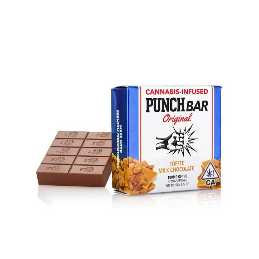 Punch - Edible - Chocolate Bar - Toffee Milk Chocolate - 100mg