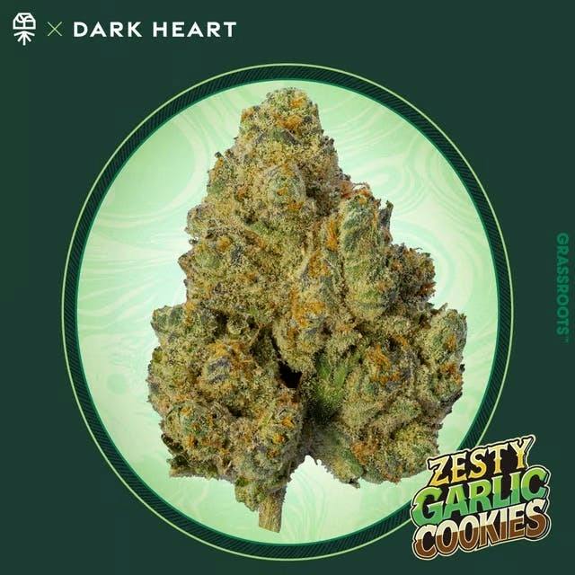 Grassroots | Dark Heart | Zesty Garlic Cookies (I) | 3.5g Flower | 27.17% THC