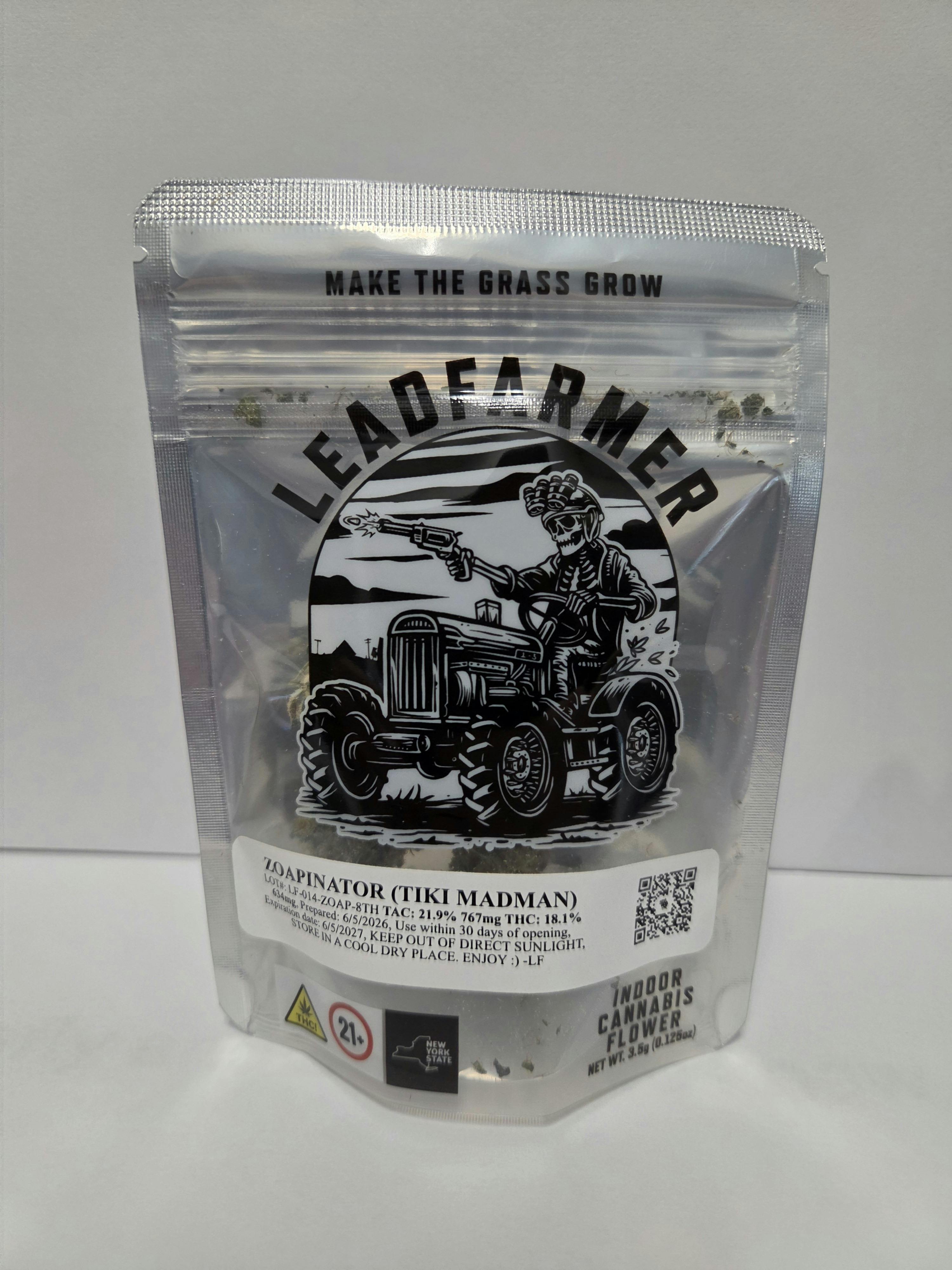 LeadFarmer | Zoapinator (Tiki Madman) 3.5 Flower | Hybrid | 24.1% THC