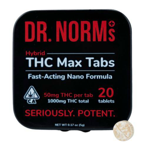DR. NORMS - THC CAPSULE - THC MAX TABS 50MG 20PC HYBRID - 1000MG