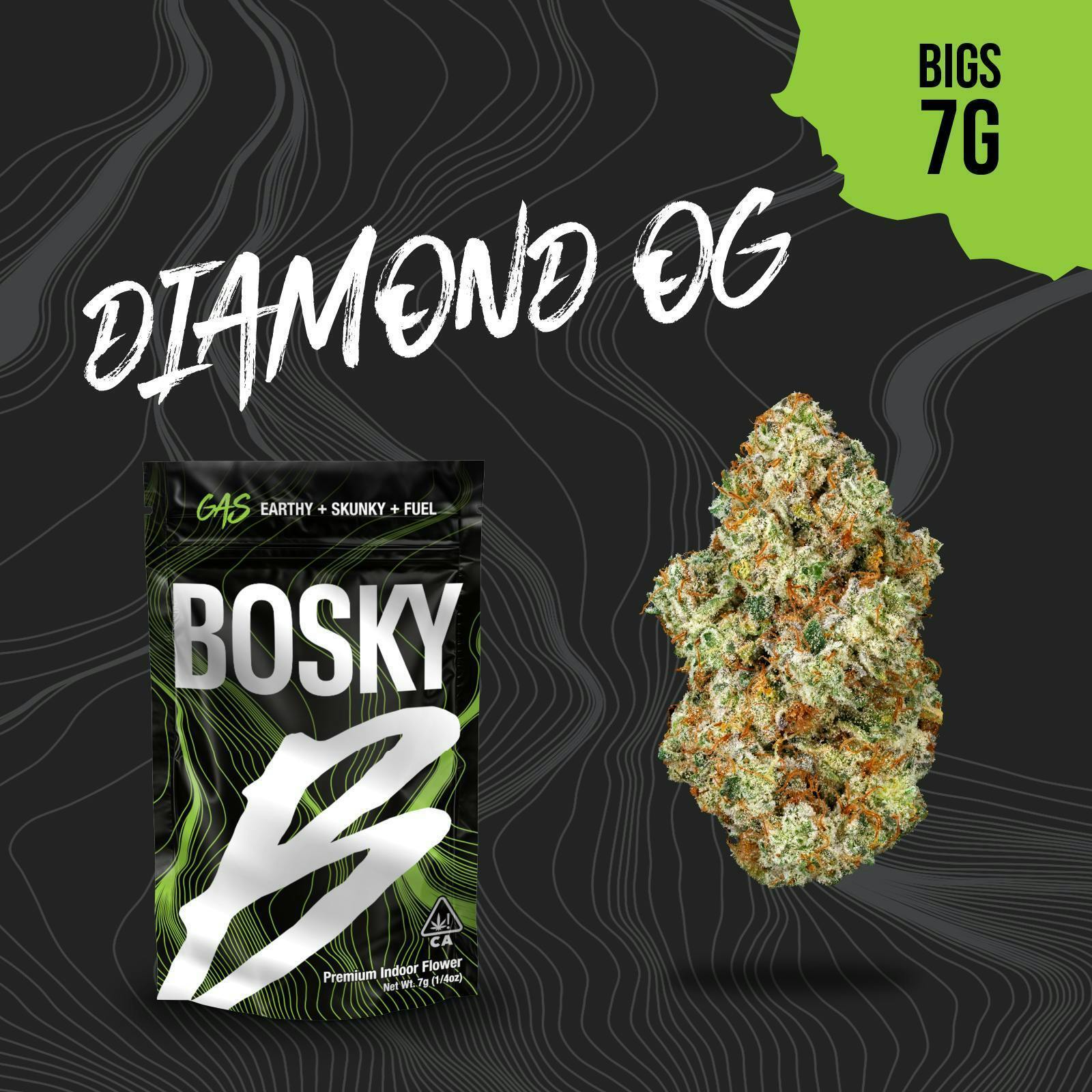 BOSKY | Diamond OG | Big Buds | Gas | 7g by Bosky Genetics