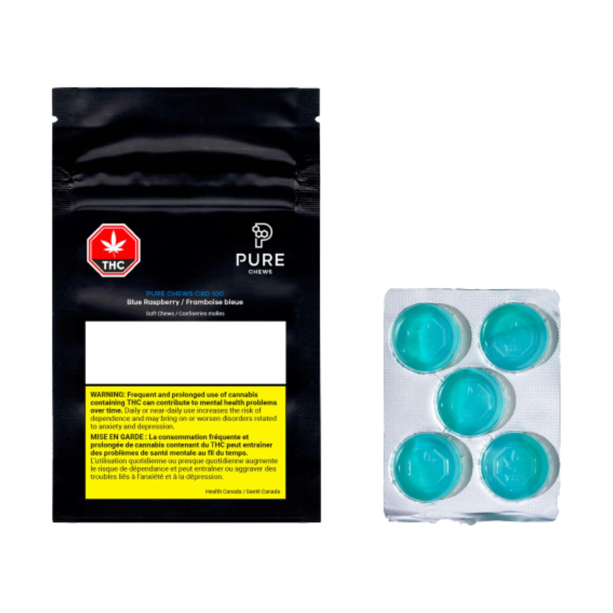 Pure Chews CBD 100 Blue Raspberry