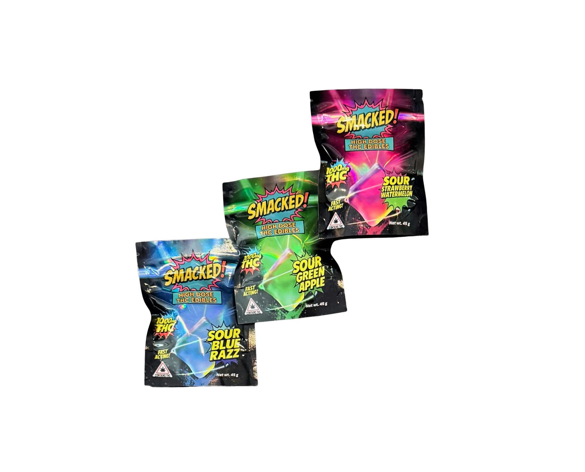 Sour Green Apple | 1000mg Gummies | Smacked cannabis product