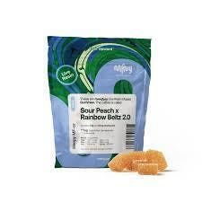 MFNY Sour Peach x Rainbow Beltz 2.0 Live Rosin Gummies 100mg