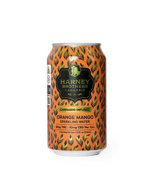 Harney Brothers Orange Mango Sparkling Water Can - 10mg - 12oz at Blue Forest Farms Dispensary