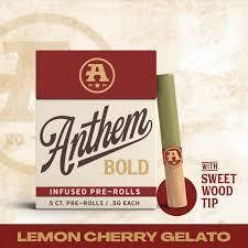 Anthem Bold Infused Preroll Wood Tip 2.5g 5 Pack - Lemon Cherry Gelato (H)