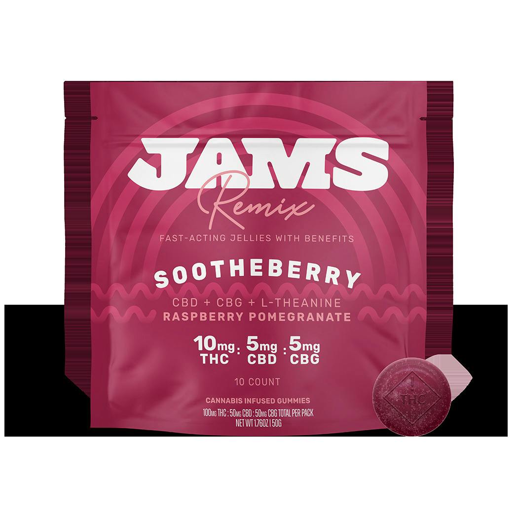 Remix Jellies Ratioed Sootheberry Raspberry Pomegranate Gummies 100mg (10-Pack | 10mg Each)