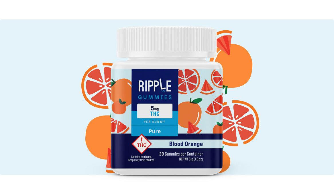 Ripple Gummies: Blood Orange 100mg 20 pieces