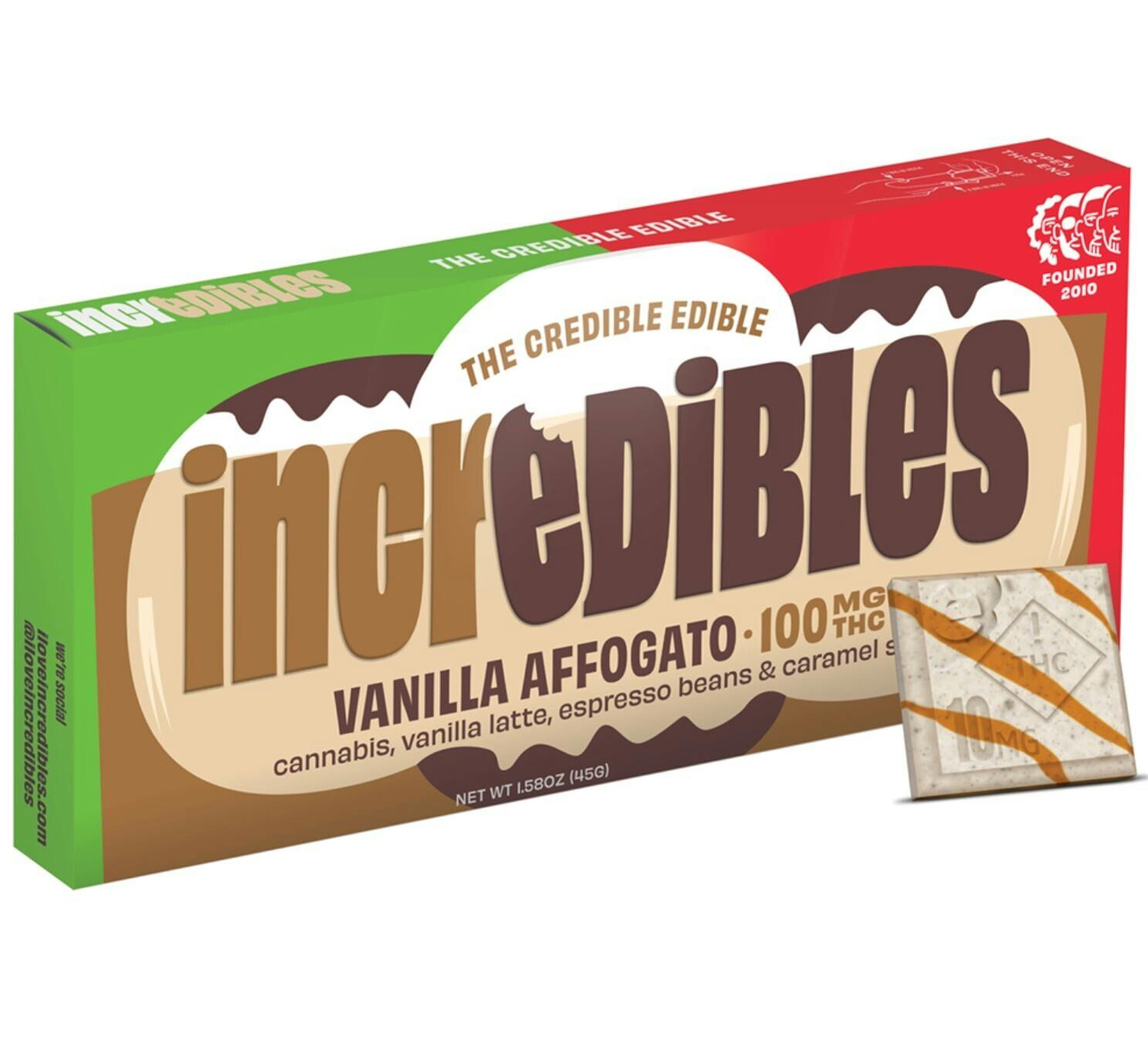 Incredibles Chocolate Bar: Vanilla Affogato 100mg
