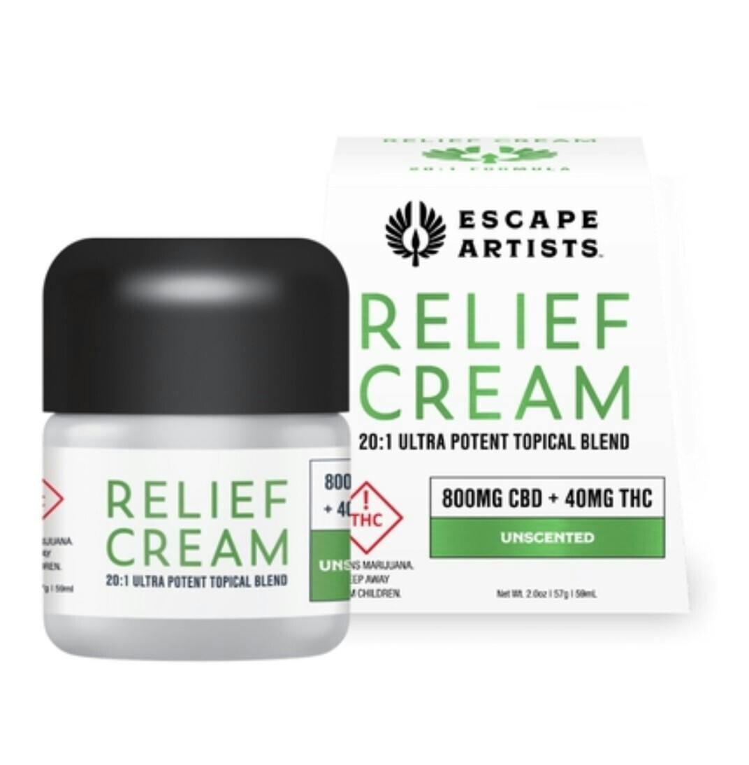 Escape Artists Salve: Relief Unscented 20:1 40mg