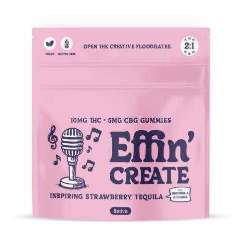 Create | Inspiring Strawberry Tequila | 2:1 THC:CBG Gummies | 20pk (S)