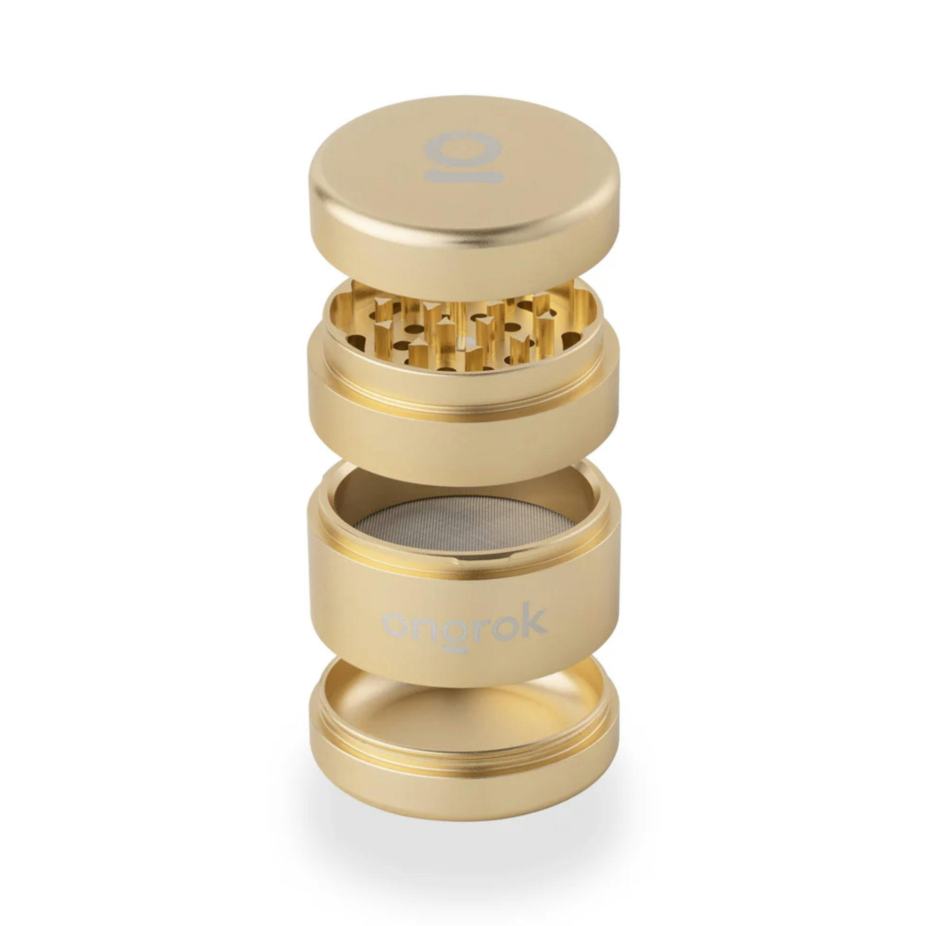 Ongrok 4 Piece 63mm EZ Grinder - Gold