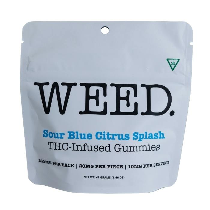 Weed. - Gummies - 200mg - Sour Blue Citrus Splash at Cloud Cannabis Cedar Springs Dispensary