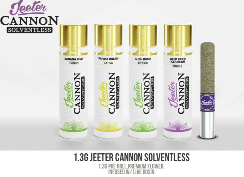 Jeeter Cannon 1.3g Live Rosin Pre Roll | Grape Biscotti - Indica