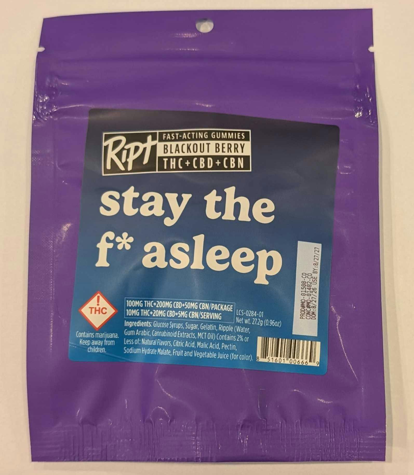 Ript - Stay the F* Asleep (I) 4:2:1 THC:CBD:CBN