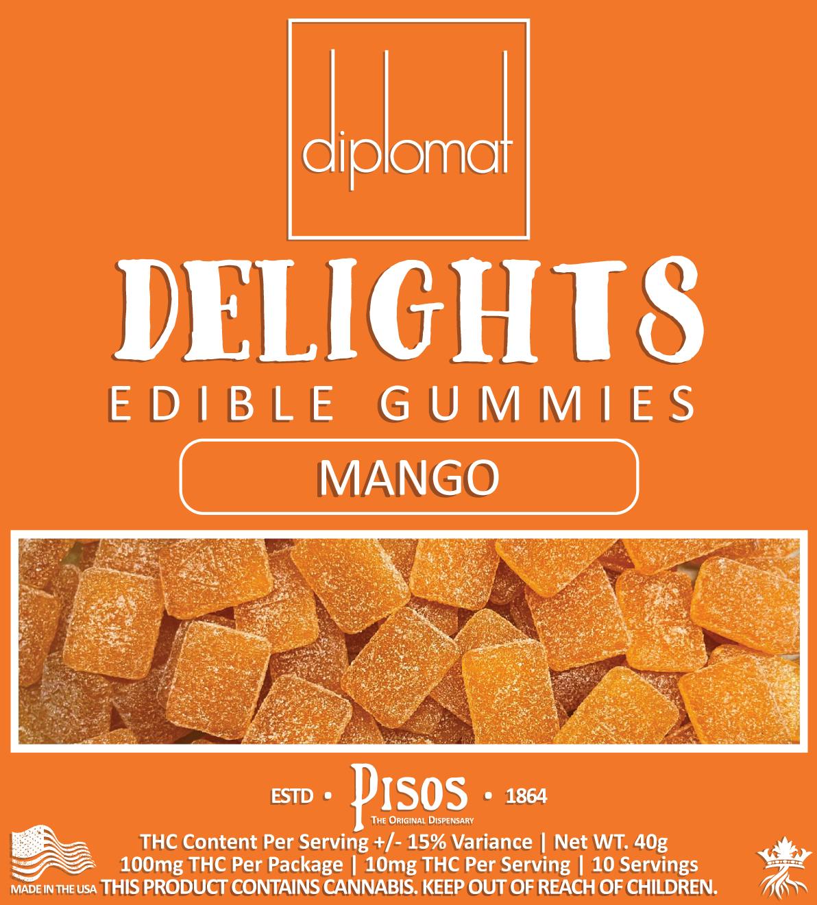 Diplomat Delights | Mango Gummies 10pk 100mg