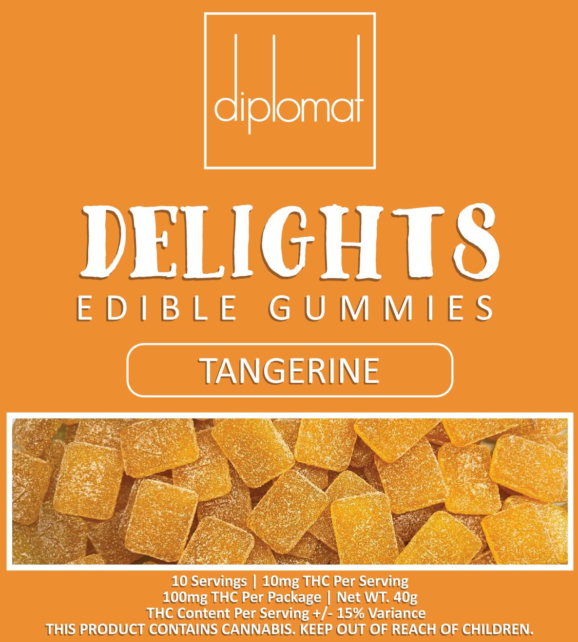 Diplomat Delights | Tangerine Gummies 10pk 100mg