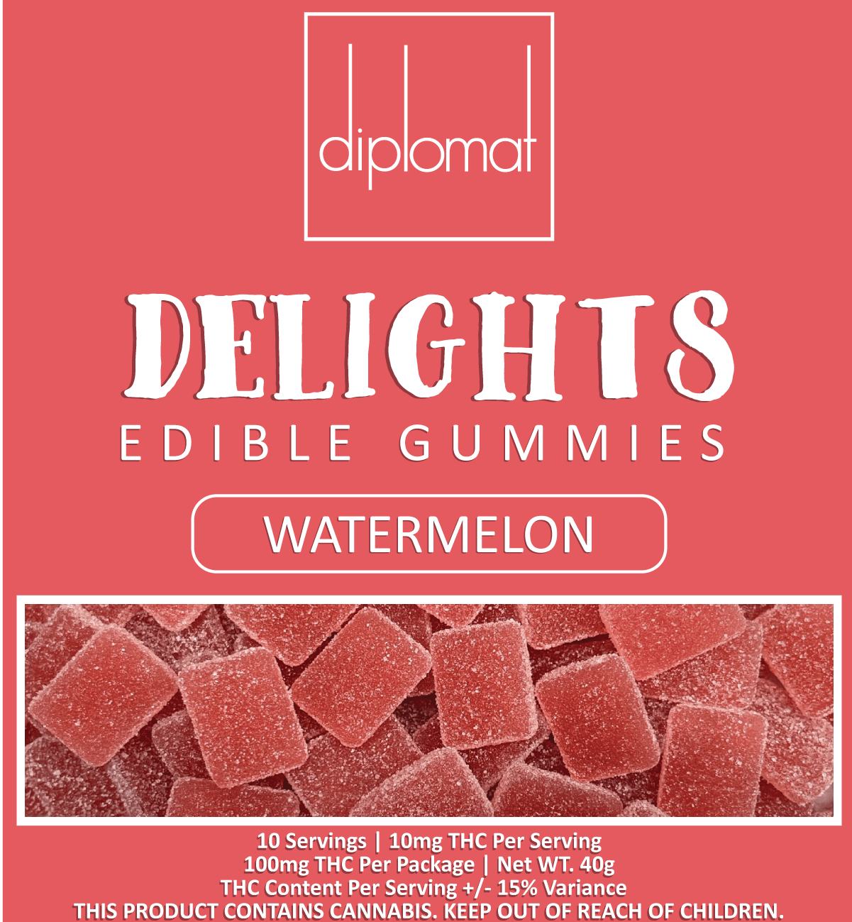 Diplomat Delights | Watermelon Gummies 10pk 100mg