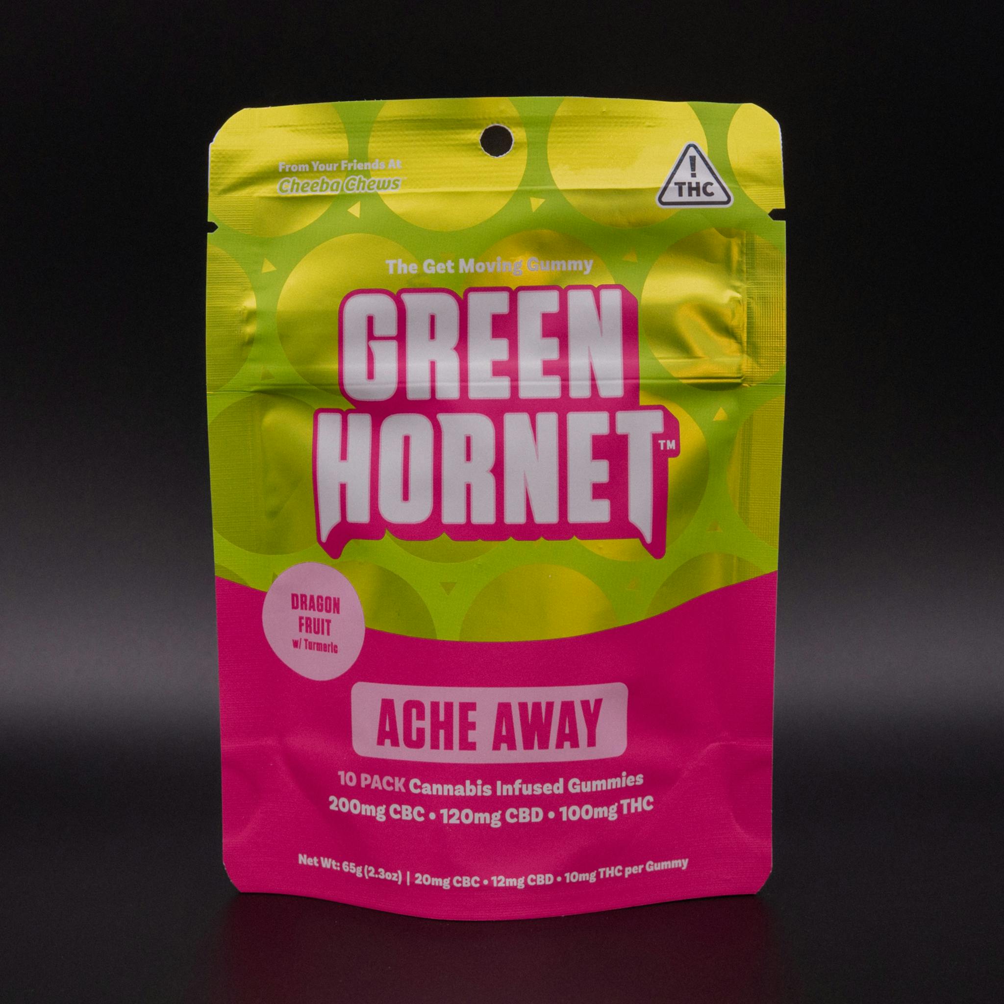 Green Hornet | 100mg | Dragon Fruit Ache Away | Gummies
