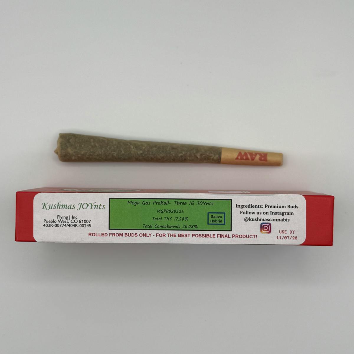 Kushmas Mega Gas Pre-Roll 3 Pack (EA/1G)