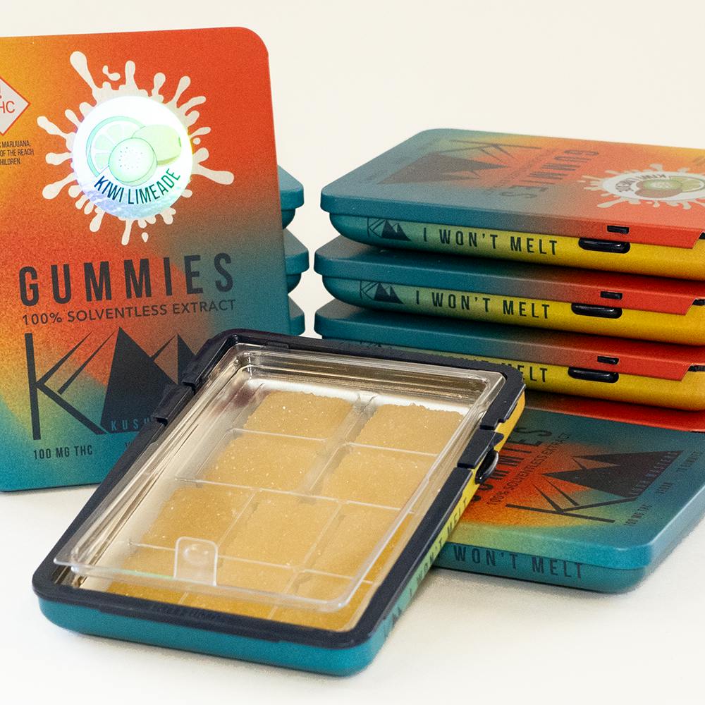 Sour Kiwi Limeade [10pk] (100mg) | Kush Masters - Rosin Gummies