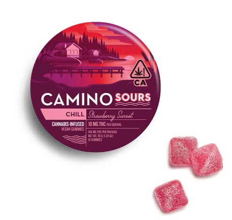 Camino - Strawberry Sunset: STRAWBERRY SUNSET 100MG SOUR GUMMIES 10PK