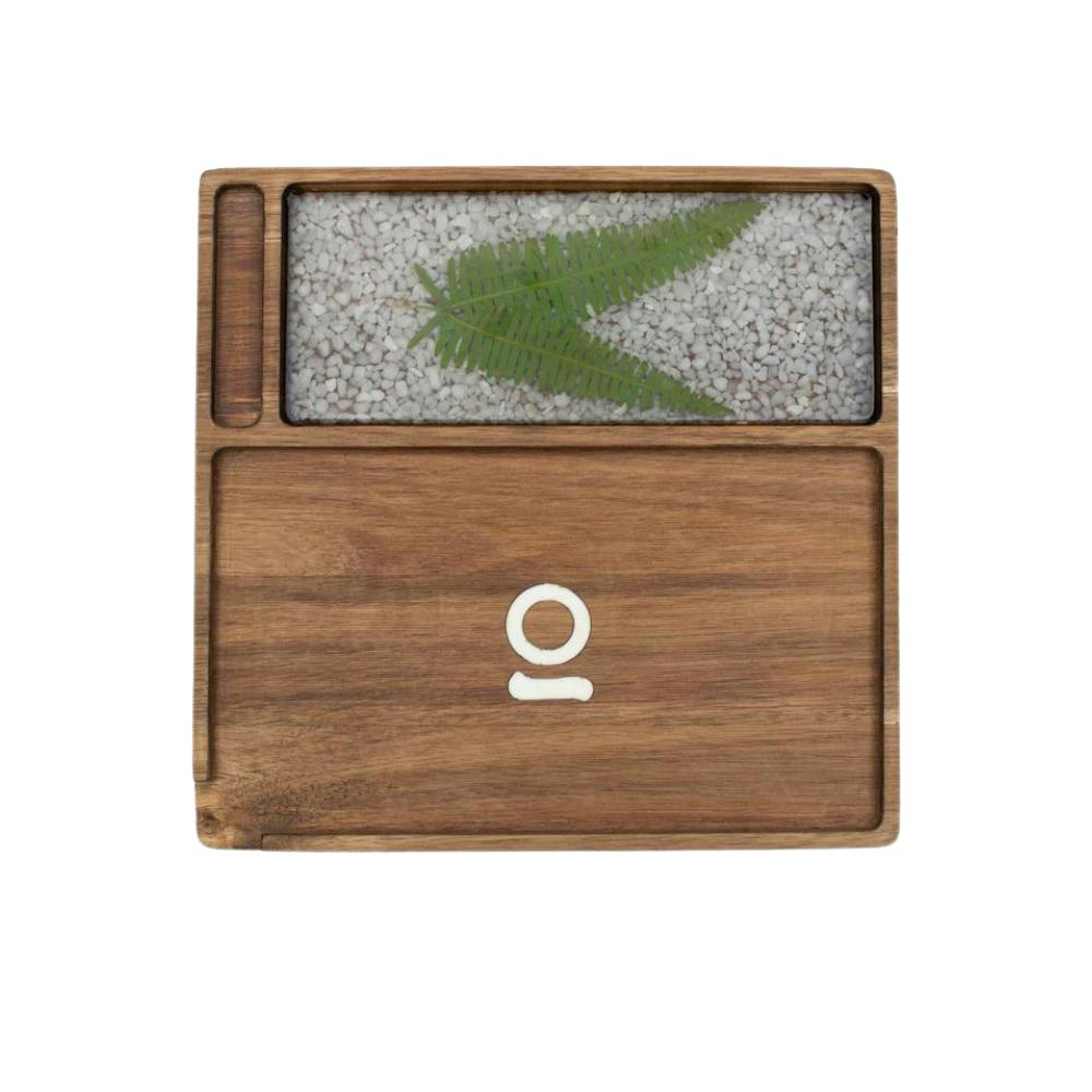 Premium Natural Acacia Wood Tray - Leaf