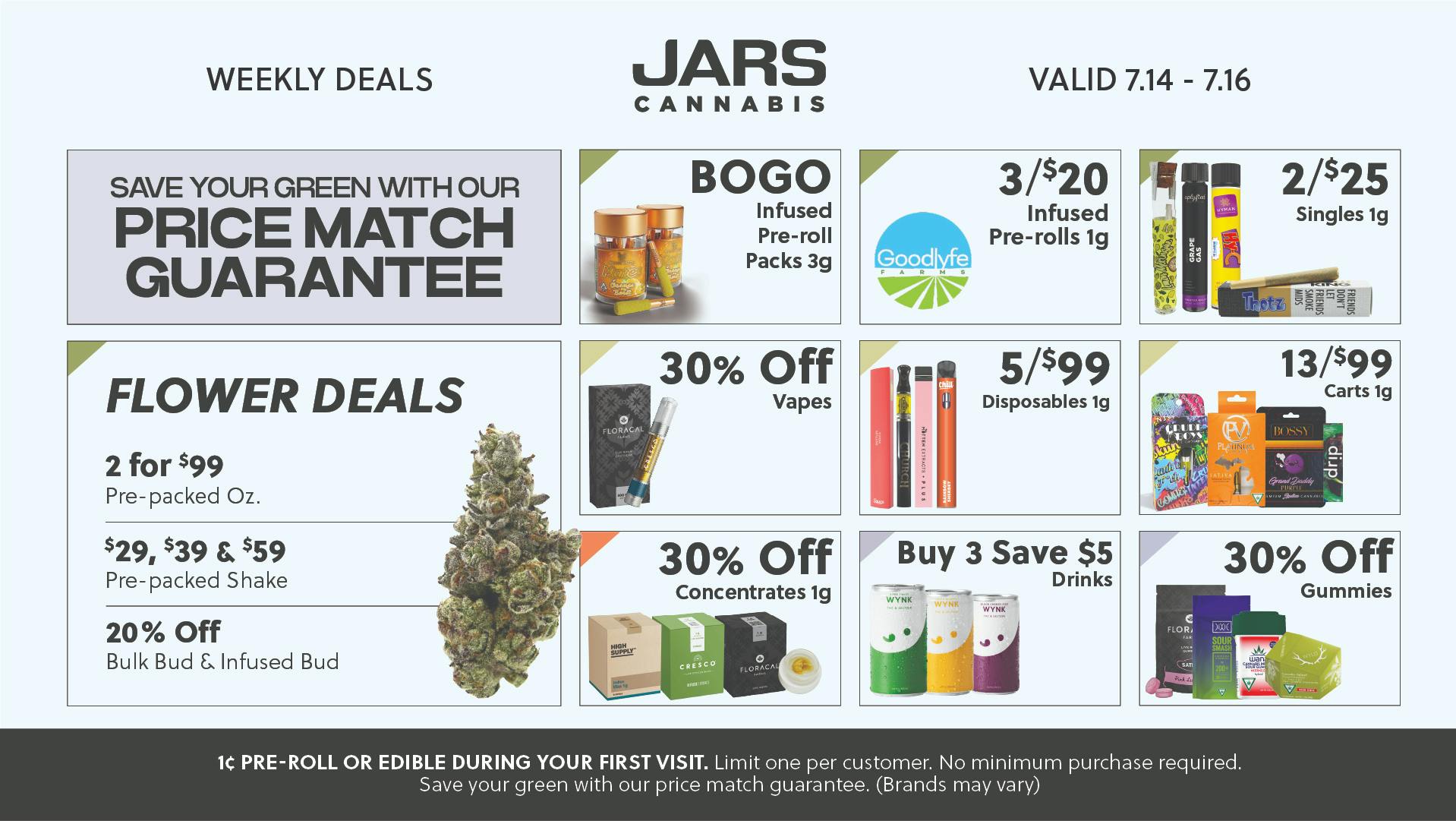 Weekend Deals at JARS Cannabis East Detroit Weedmaps