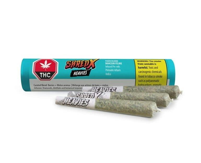 SHRED X - Tiger Blood Heavies Diamond & Disty Infused Pre-Roll - 3x0.5g