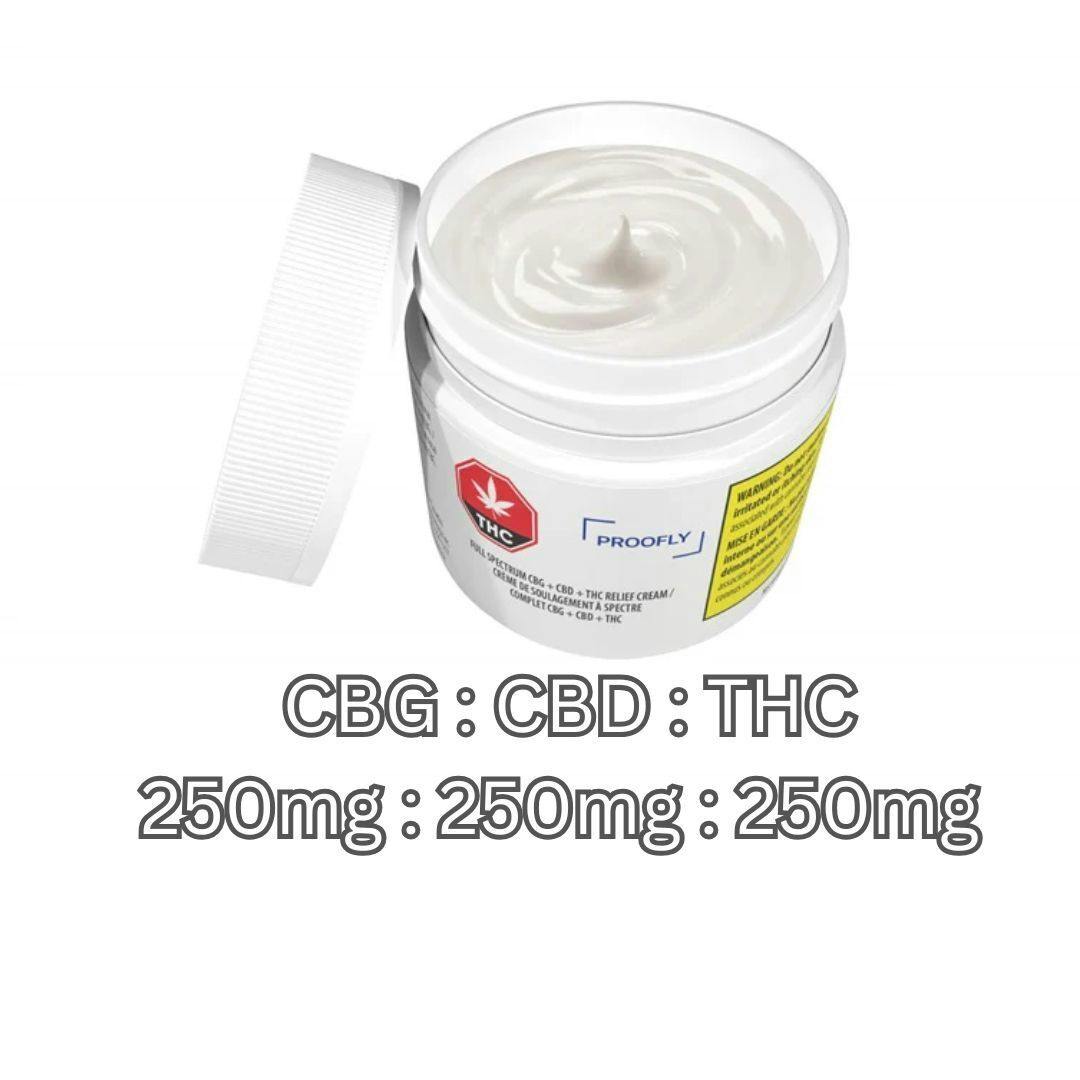 PROOFLY - Full Spectrum CBG + CBD + THC Relief Cream - 100g