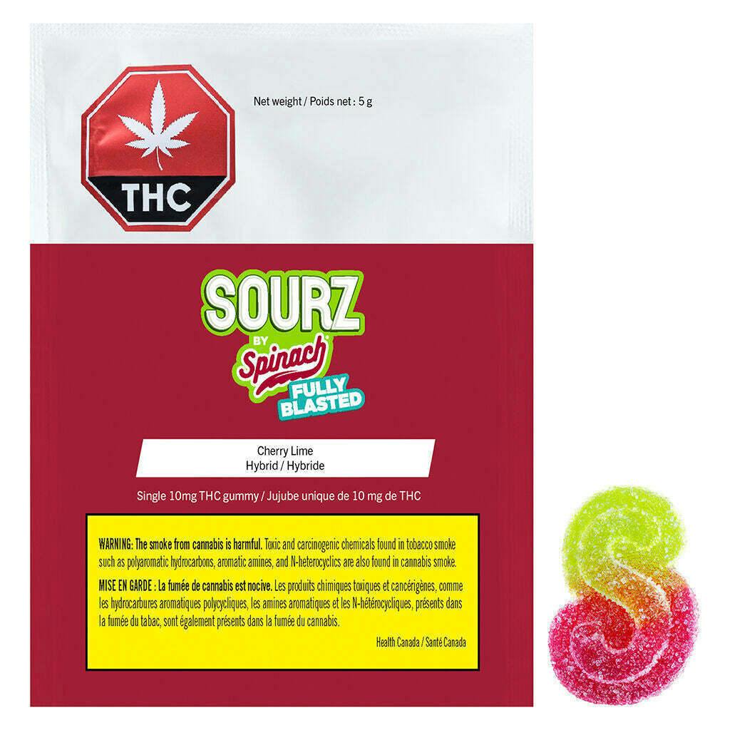 SOURZ by Spinach - Fully Blasted Cherry Lime Gummy - 1 Pack