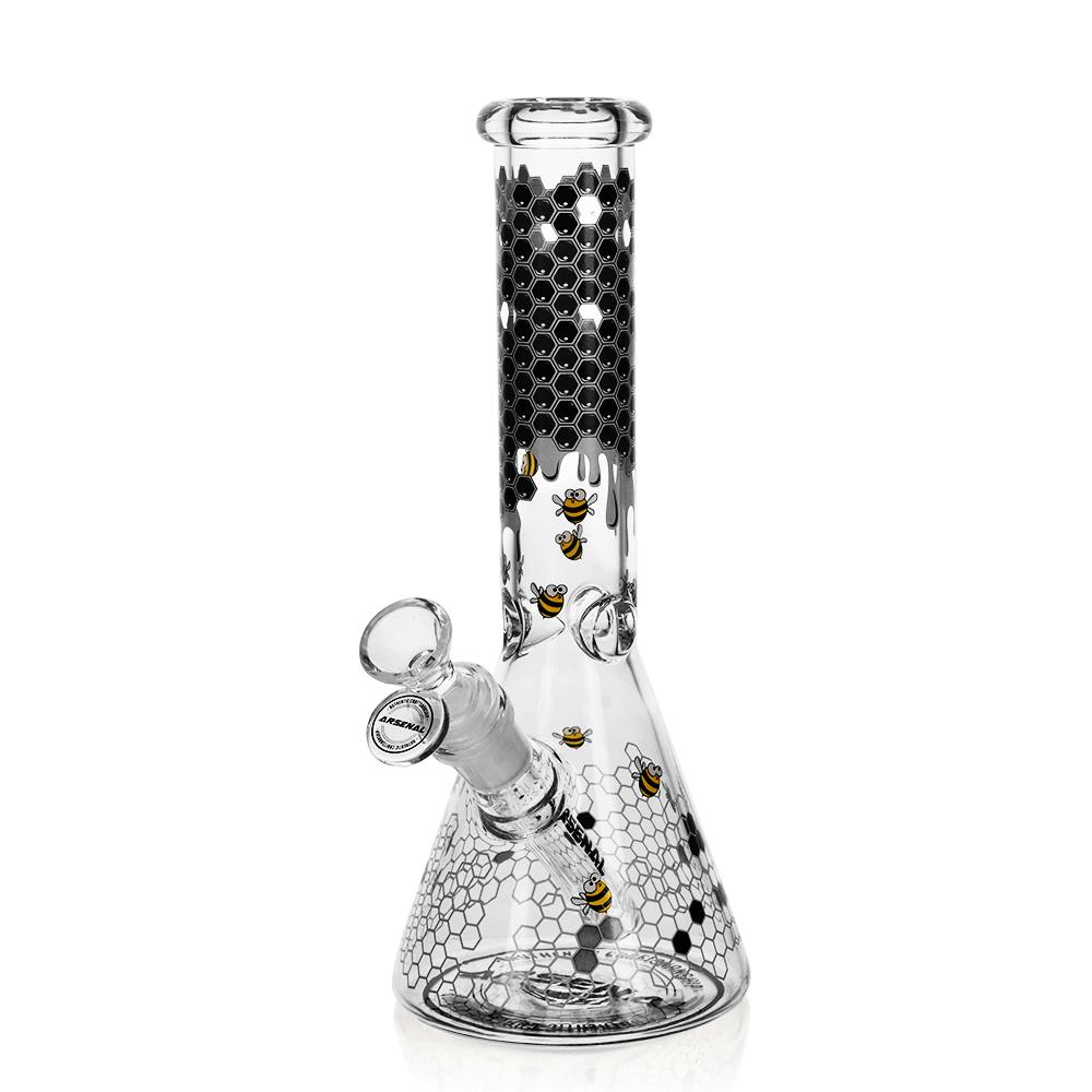 Arsenal - 10" 5mm Nectar Bee Glass Bong - Black