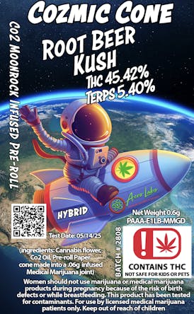 Aero Labs - Cozmic Cone - Root Beer Kush - .6G infused preroll - Hybrid1