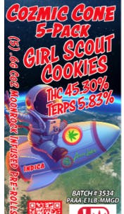 Aero Labs - Cozmic Cone .6g Infused preroll 5pk - Girl Scout - Indica