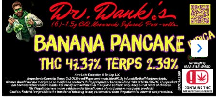 Aero Labs - Dr. Danks 1.5g co2 Infused preroll 6pk - Banana Pancake - Indica