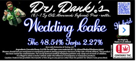 Aero Labs - Dr. Danks 1.5g co2 Infused preroll 6pk - Wedding Cake - Hybrid