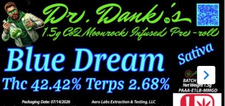 Aero Labs - Dr. Danks 1.5g co2 infused preroll - Blue Dream - Sativa