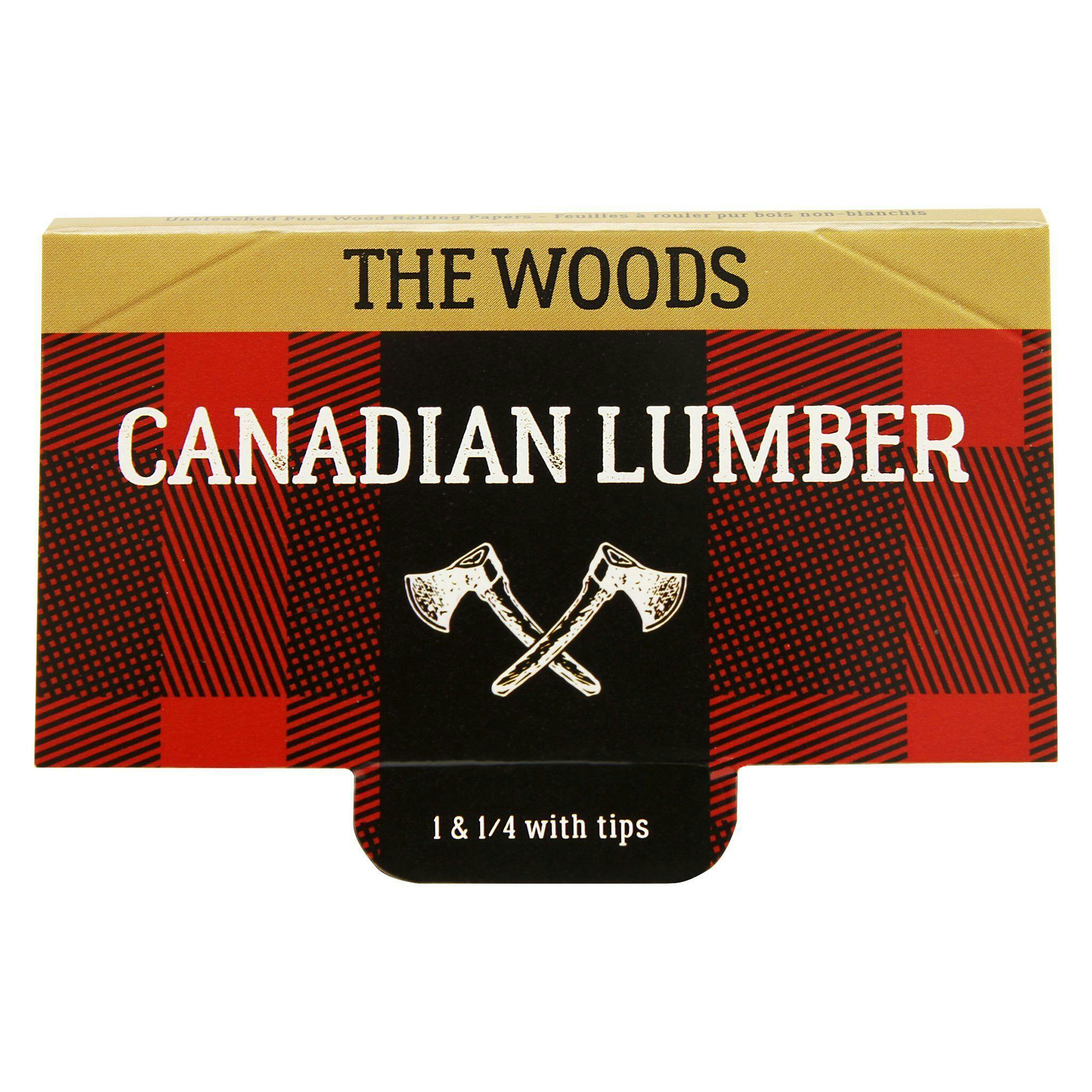 Woods Unbleached Pure Wood Rolling Papers with Tips 1.25" Rolling Papers, Cones and Filters