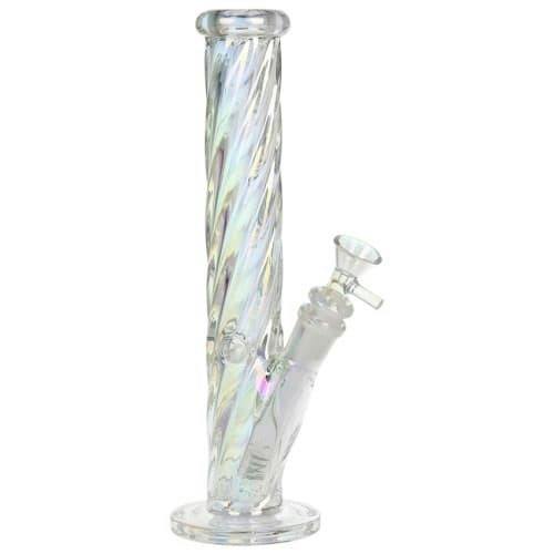 SeshGear | Twist Straight Tube Glass Water | 13.75"
