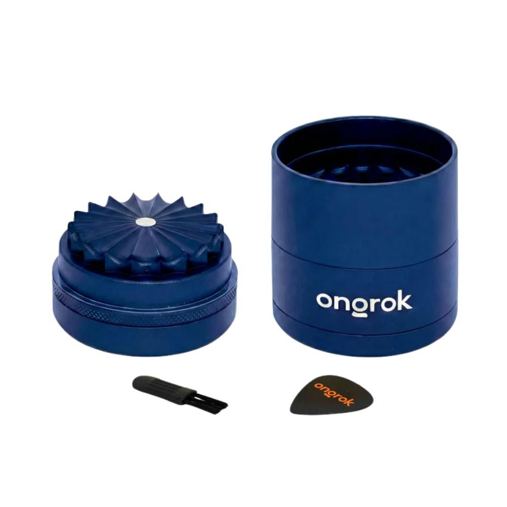 Ongrok | Flower Petal Toothless Mini Grinder w/ Storage | 55mm 5pc Blue